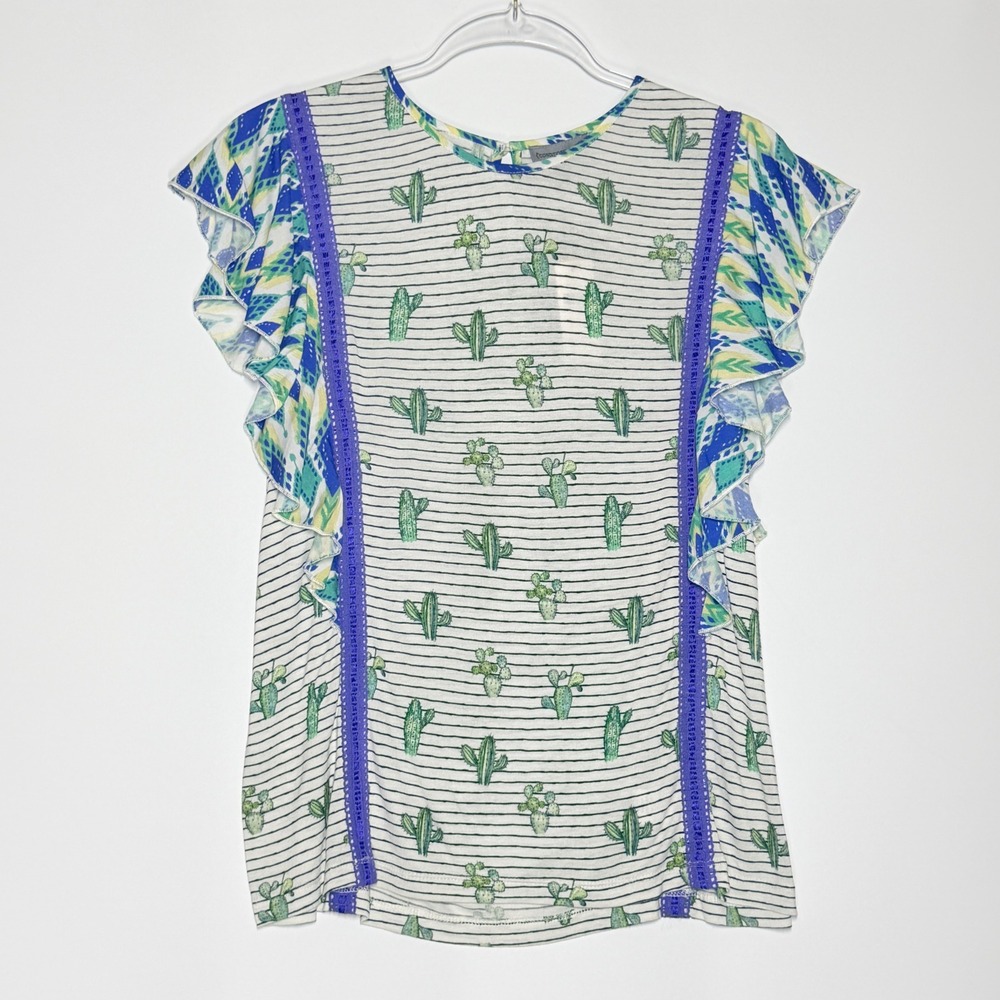 Anthropologie Conditions Apply Zofana Cactus Print Top Small, NWT - Picture 2 of 10